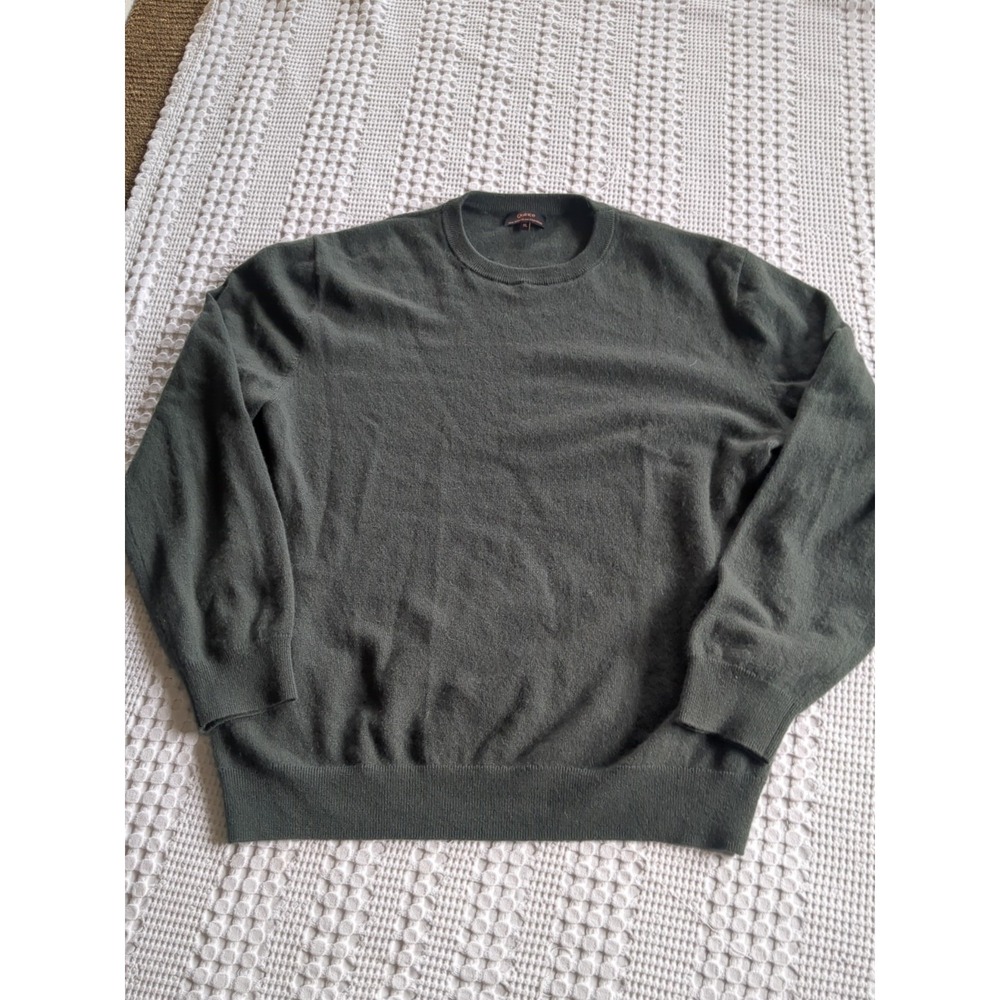 Quince 100% Mongolian Cashmere Crewneck Sweater Size XL‎ Moss Green Pullover